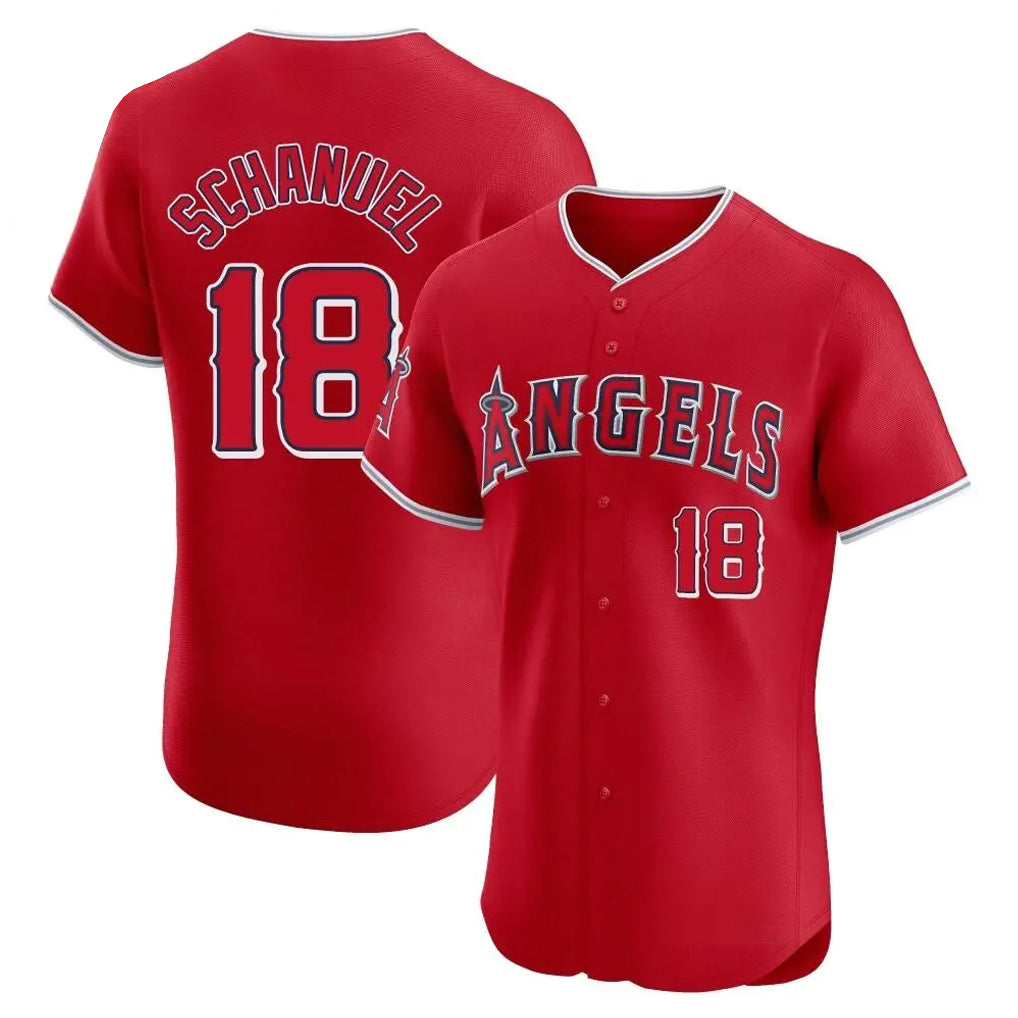 STECN LA.Angels #18 Nolan Schanuel Player Red Home Limited Elite Stitched Jerseys