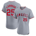 STECN LA.Angels #25 Travis d'Arnaud Player Gray Home Limited Elite Stitched Jerseys