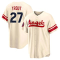 STECN LA.Angels #27 Mike Trout Player Cream City Connect Home Stitched Jerseys