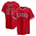 STECN LA.Angels #27 Mike Trout Player Red Home Game Stitched Jerseys