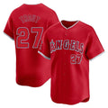 STECN LA.Angels #27 Mike Trout Player Red Home Limited Stitched Jerseys