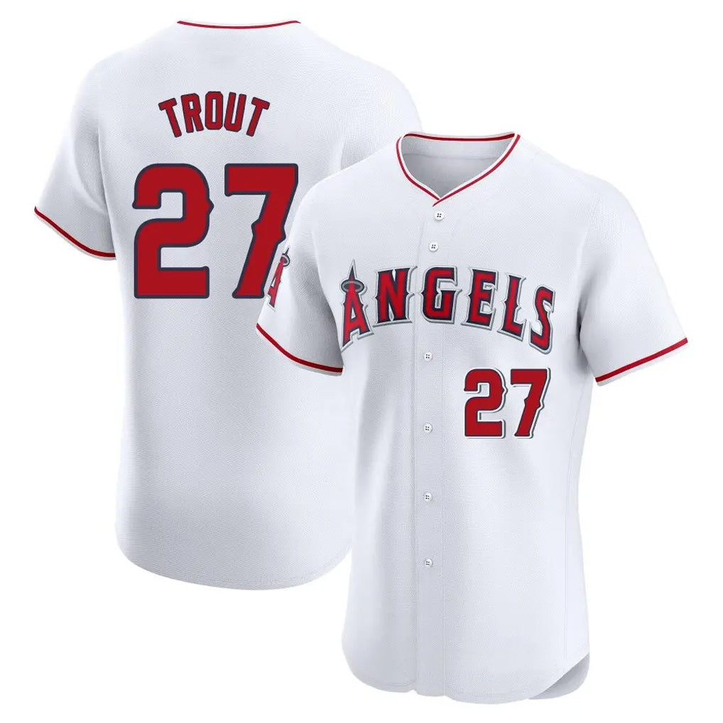 STECN LA.Angels #27 Mike Trout Player White Limited Elite Stitched Home Jerseys