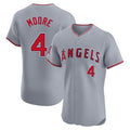 STECN LA.Angels #4 Christian Moore Player Gray Home Limited Elite Stitched Jerseys
