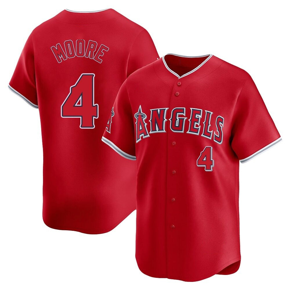 STECN LA.Angels #4 Christian Moore Player Red Home Limited Stitched Jerseys