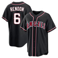 STECN LA.Angels #6 Anthony Rendon Player Black Fashion Out Home Game Stitched Jerseys