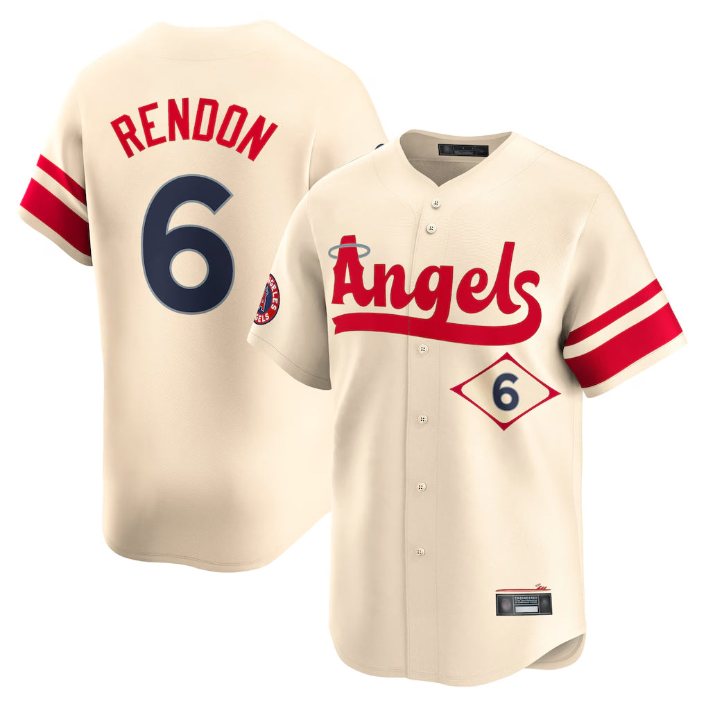 STECN LA.Angels #6 Anthony Rendon Player Cream City Connect Limited Home Stitched Jerseys