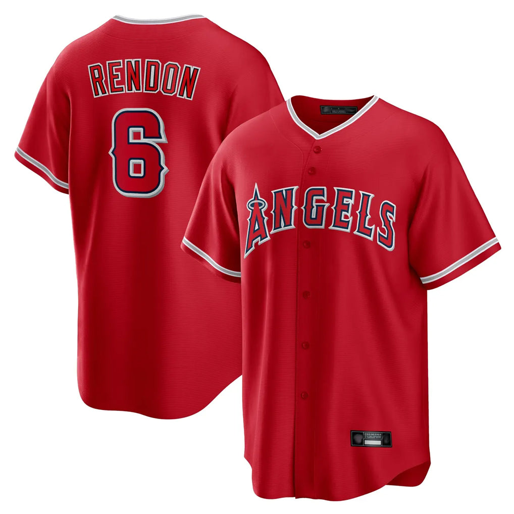 STECN LA.Angels #6 Anthony Rendon Player Red Home Game Stitched Jerseys