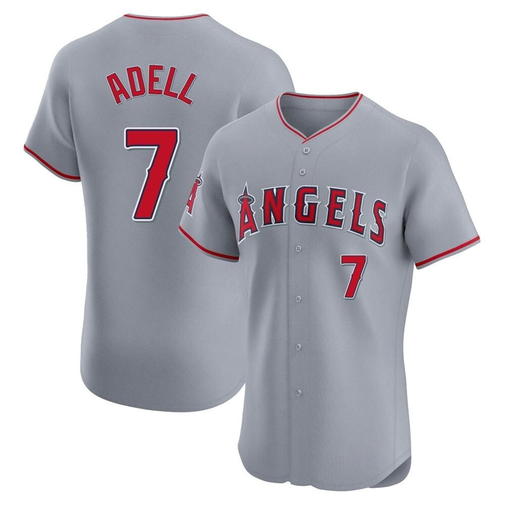 STECN LA.Angels #7 Jo Adell Player Gray Home Limited Elite Stitched Jerseys