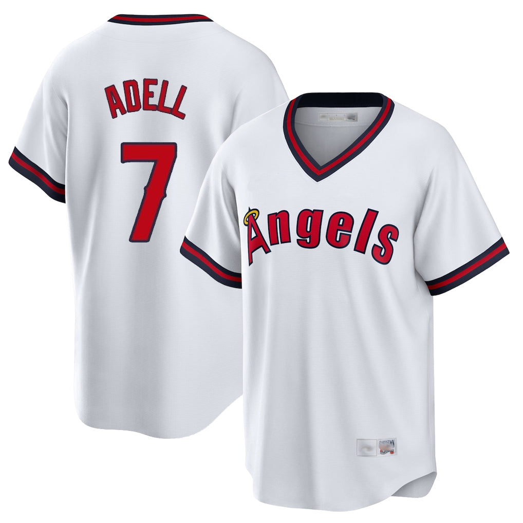 STECN LA.Angels #7 Jo Adell Player White T-shirt Home Game Stitched Jerseys