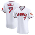 STECN LA.Angels #7 Jo Adell Player White T-shirt Home Limited Elite Stitched Jerseys