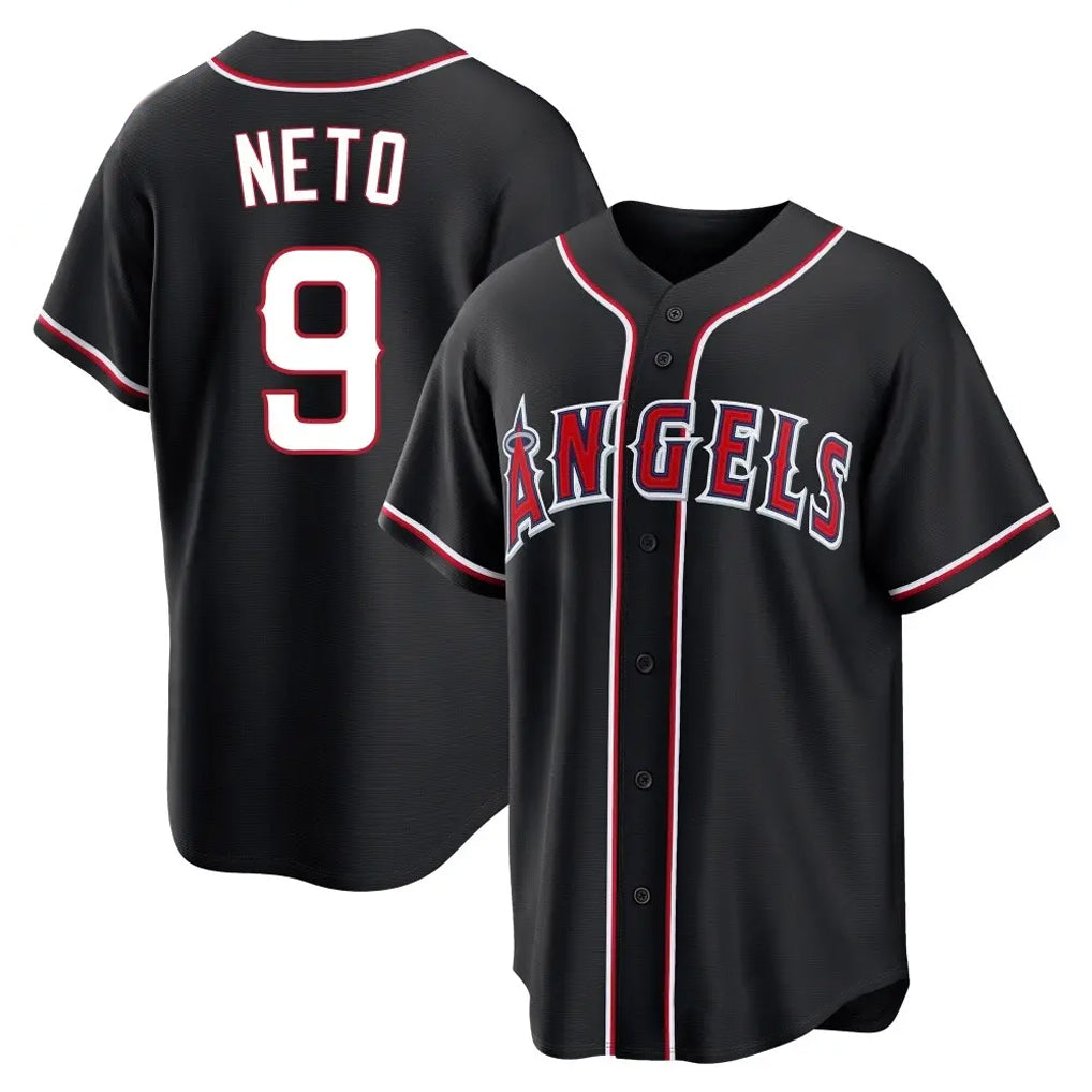 STECN LA.Angels #9 Zach Neto Player Black Fashion Out Home Game Stitched Jerseys