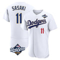 STECN LA.Dodgers #11 Roki Sasaki Player Gold White World Series 2026 Collection Stadium Limited Elite Stitched Jerseys