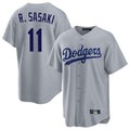 STECN LA.Dodgers #11 Roki Sasaki Player Gray Game Stitched Jerseys