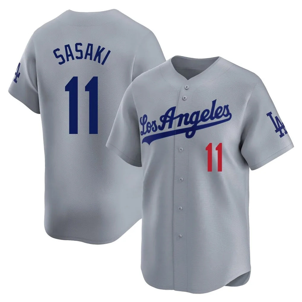 STECN LA.Dodgers #11 Roki Sasaki Player Gray Limited Home Stitched Jerseys