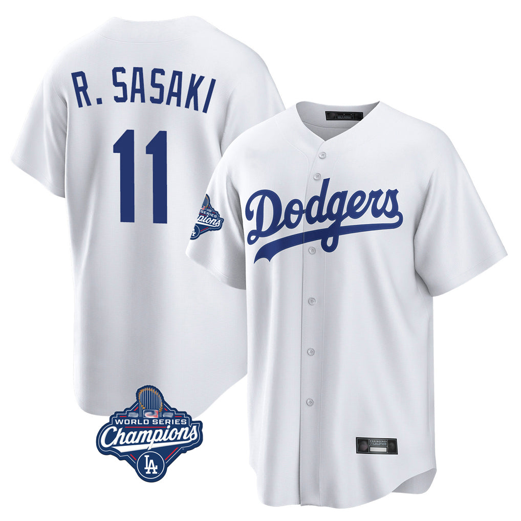 STECN LA.Dodgers #11 Roki Sasaki Player White World Series Meet Game Home Stitched Jerseys