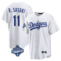STECN LA.Dodgers #11 Roki Sasaki Player White World Series Meet Game Home Stitched Jerseys