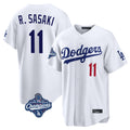 STECN LA.Dodgers #11 Roki Sasaki Player White World Series Meet Home Game Stitched Jerseys