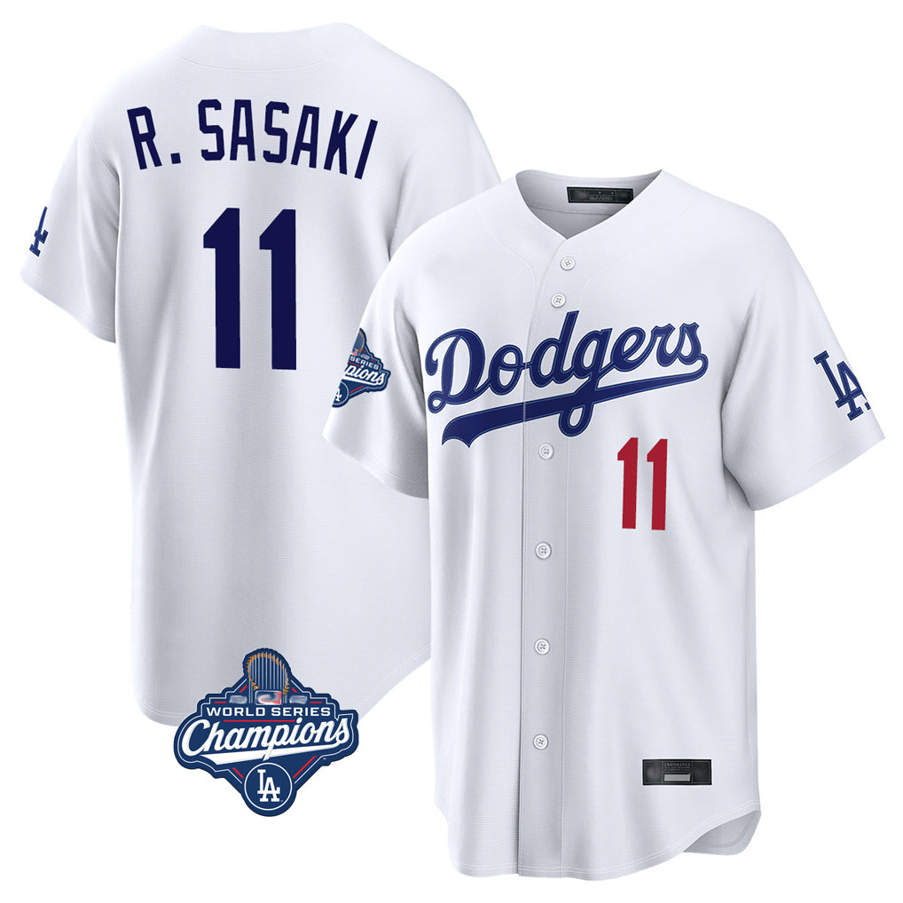 STECN LA.Dodgers #11 Roki Sasaki Player White World Series Meet Home Game Stitched Jerseys