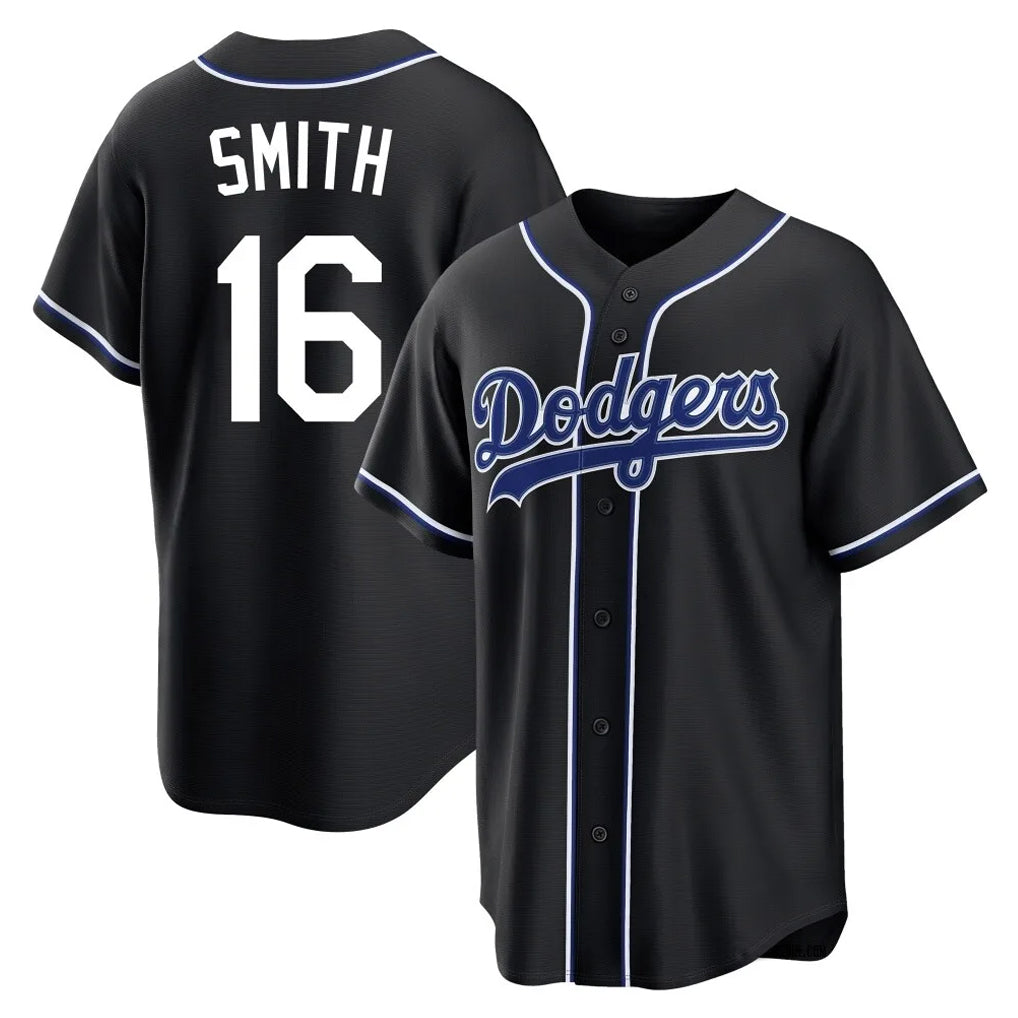 STECN LA.Dodgers #16 Will Smith Player Black Carbon Limited Home Stitched Jerseys
