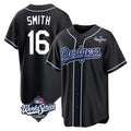 STECN LA.Dodgers #16 Will Smith Player Black World Series Carbon Limited Home Stitched Jerseys