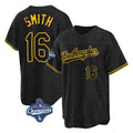 STECN LA.Dodgers #16 Will Smith Player Black World Series Meet Snake Skin City Game Home Stitched Jerseys