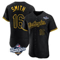 STECN LA.Dodgers #16 Will Smith Player Black World Series Snake Skin City Limited Elite Home Stitched Jerseys