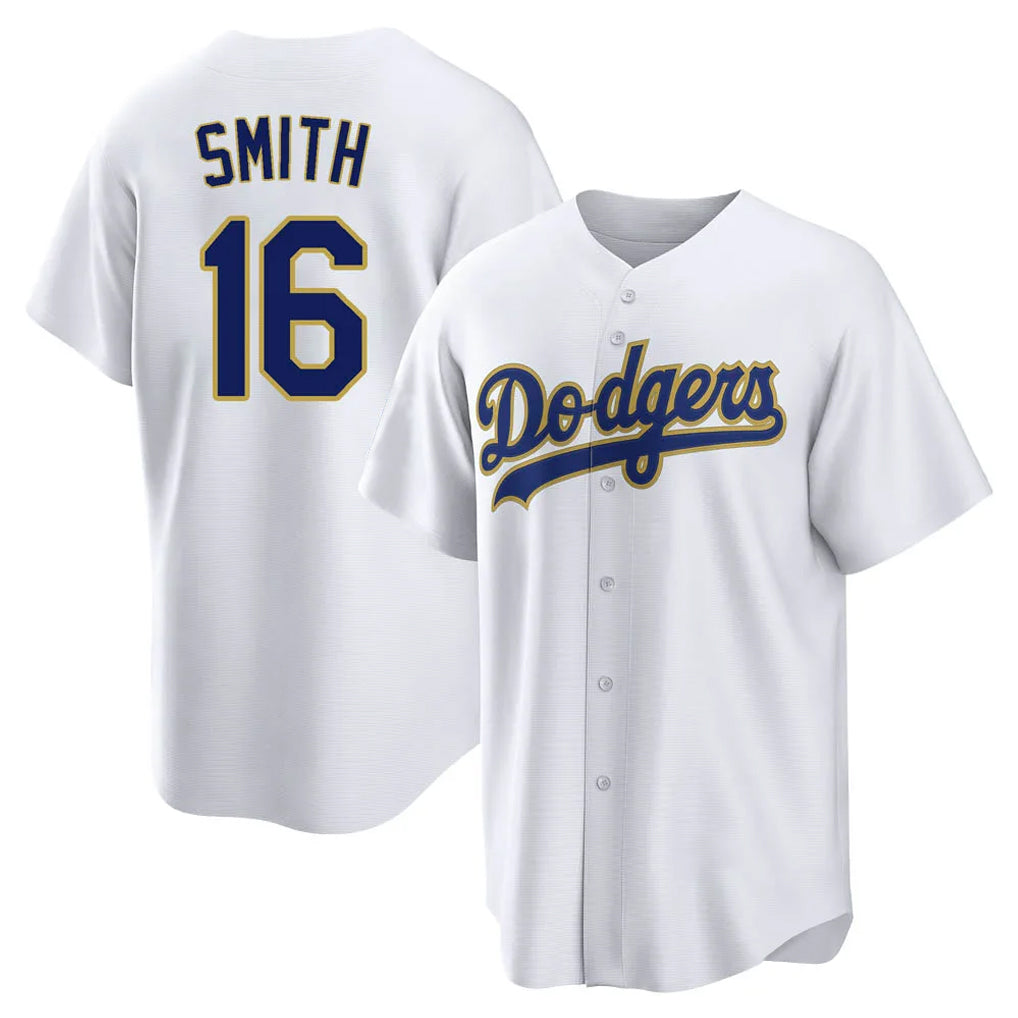 STECN LA.Dodgers #16 Will Smith Player Gold White 2026 Collection Stadium Game Stitched Jerseys