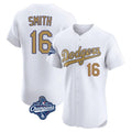 STECN LA.Dodgers #16 Will Smith Player Gold World Series Meet Limited Elite Home Stitched Jerseys