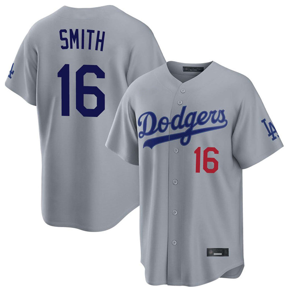 STECN LA.Dodgers #16 Will Smith Player Gray Game Home Stitched Jerseys