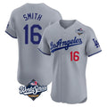 STECN LA.Dodgers #16 Will Smith Player Gray World Series Limited Elite Home Stitched Jerseys