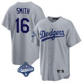 STECN LA.Dodgers #16 Will Smith Player Gray World Series Meet Game Stitched Jerseys