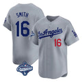 STECN LA.Dodgers #16 Will Smith Player Gray World Series Meet Limited Home Stitched Jerseys