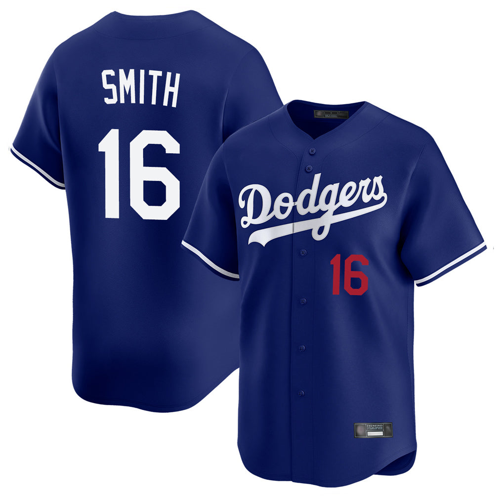 STECN LA.Dodgers #16 Will Smith Player Royal Limited Home Stitched Jerseys