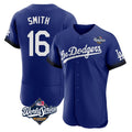 STECN LA.Dodgers #16 Will Smith Player Royal World Series City Connect Elite Home Stitched Jerseys