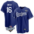 STECN LA.Dodgers #16 Will Smith Player Royal World Series Game Stitched Jerseys
