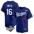 STECN LA.Dodgers #16 Will Smith Player Royal World Series Limited Home Stitched Jerseys