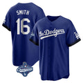 STECN LA.Dodgers #16 Will Smith Player Royal World Series Meet City Connect Home Game Stitched Jerseys