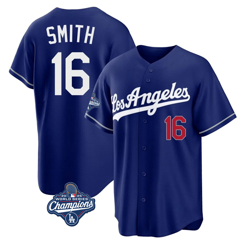 STECN LA.Dodgers #16 Will Smith Player Royal World Series Meet Game Home Stitched Jerseys