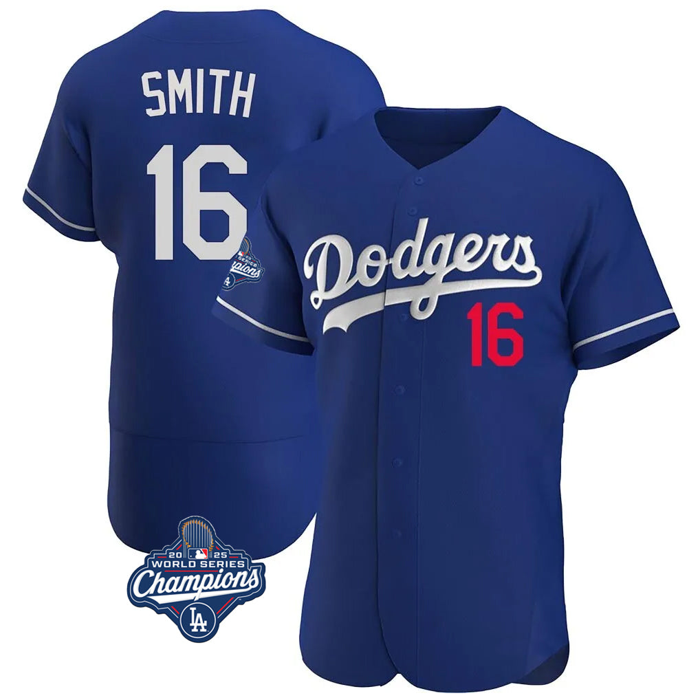 STECN LA.Dodgers #16 Will Smith Player Royal World Series Meet Limited Elite Home Stitched Jerseys