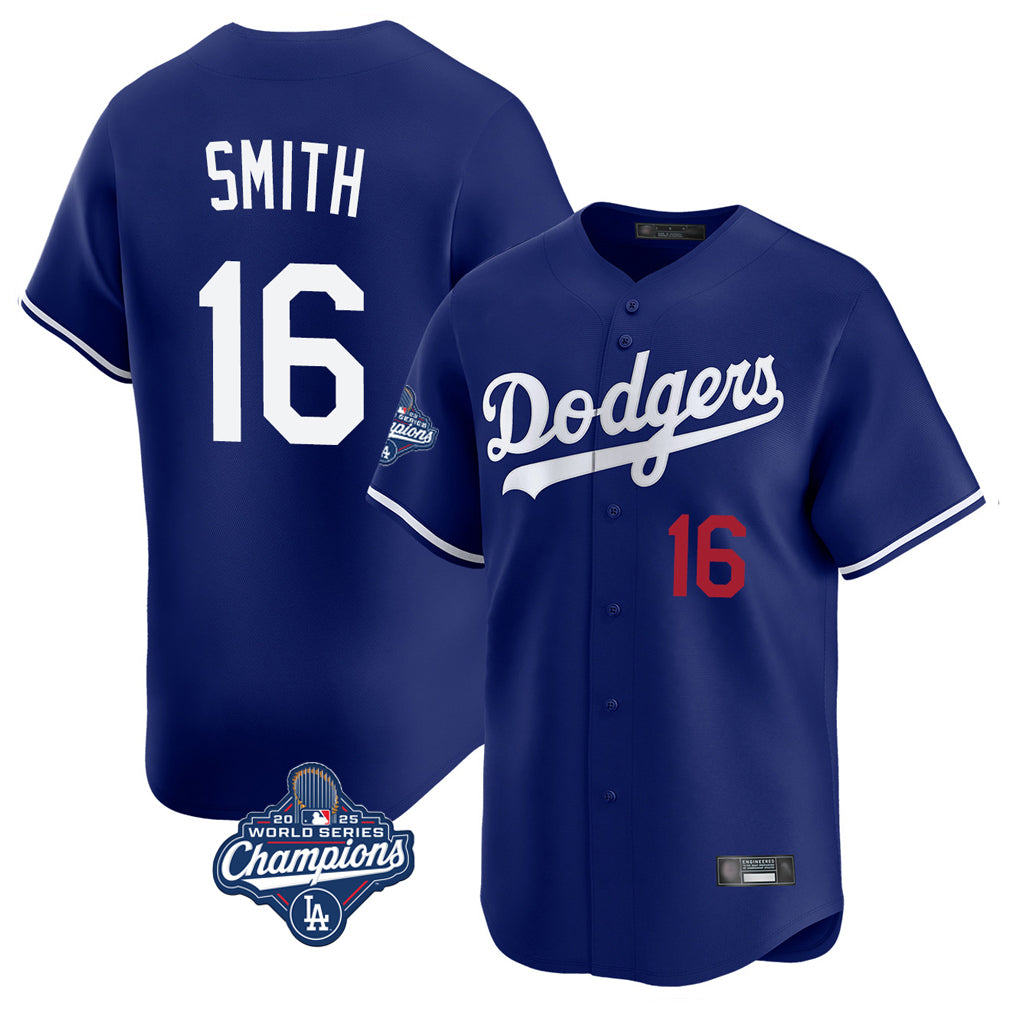 STECN LA.Dodgers #16 Will Smith Player Royal World Series Meet Limited Home Stitched Jerseys