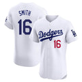 STECN LA.Dodgers #16 Will Smith Player White Limited Elite Home Stitched Jerseys