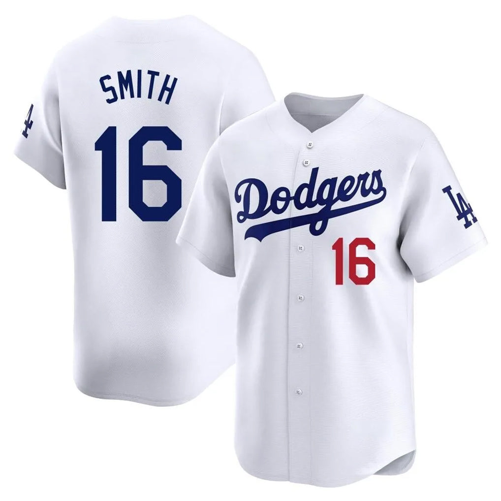 STECN LA.Dodgers #16 Will Smith Player White Limited Home Stitched Jerseys