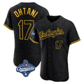 STECN LA.Dodgers #17 Shohei Ohtani Player Black World Series Meet Snake Skin City Limited Elite Home Stitched Jerseys