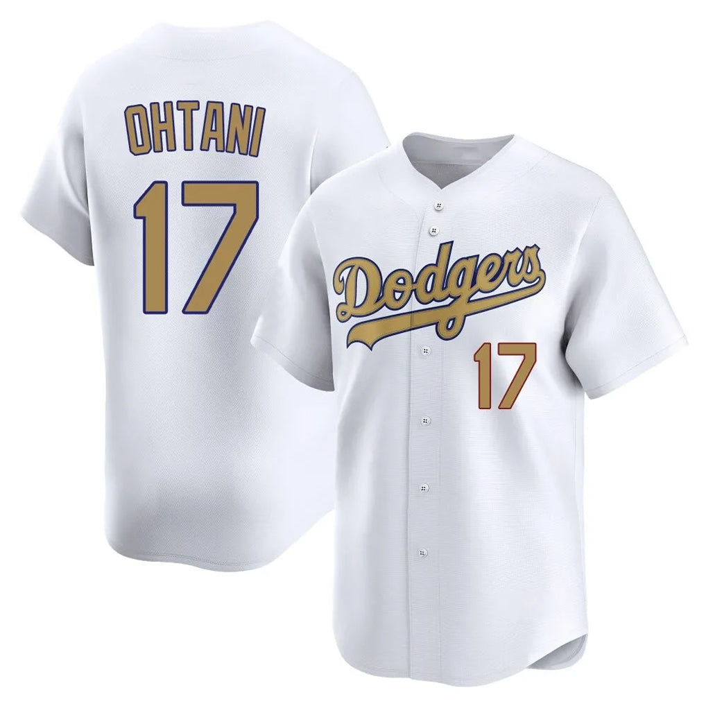 STECN LA.Dodgers #17 Shohei Ohtani Player Gold Collection Limited Home Stitched Jerseys