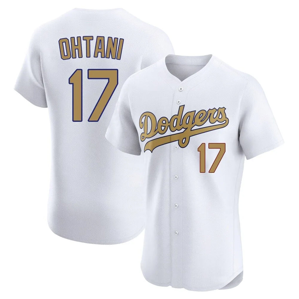 STECN LA.Dodgers #17 Shohei Ohtani Player Gold Limited Elite Home Stitched Jerseys