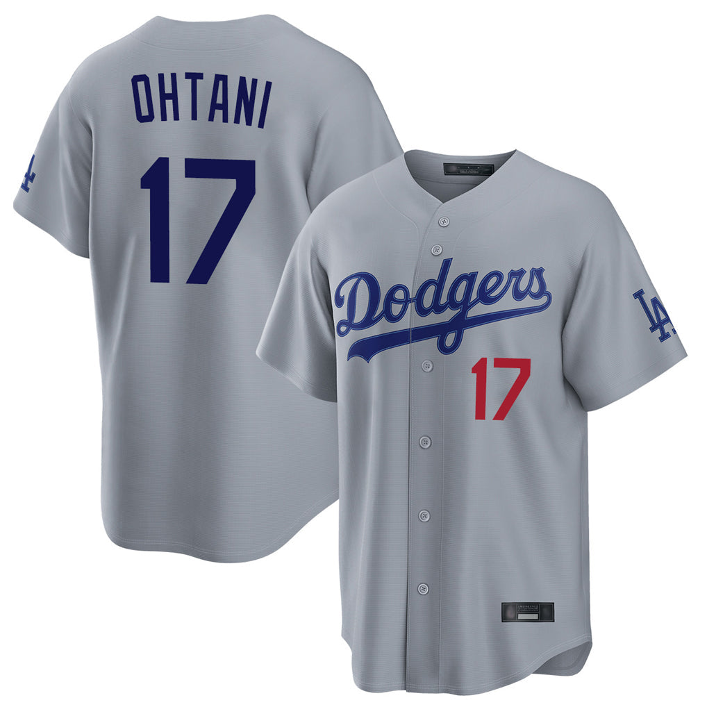 STECN LA.Dodgers #17 Shohei Ohtani Player Gray Game Home Stitched Jerseys