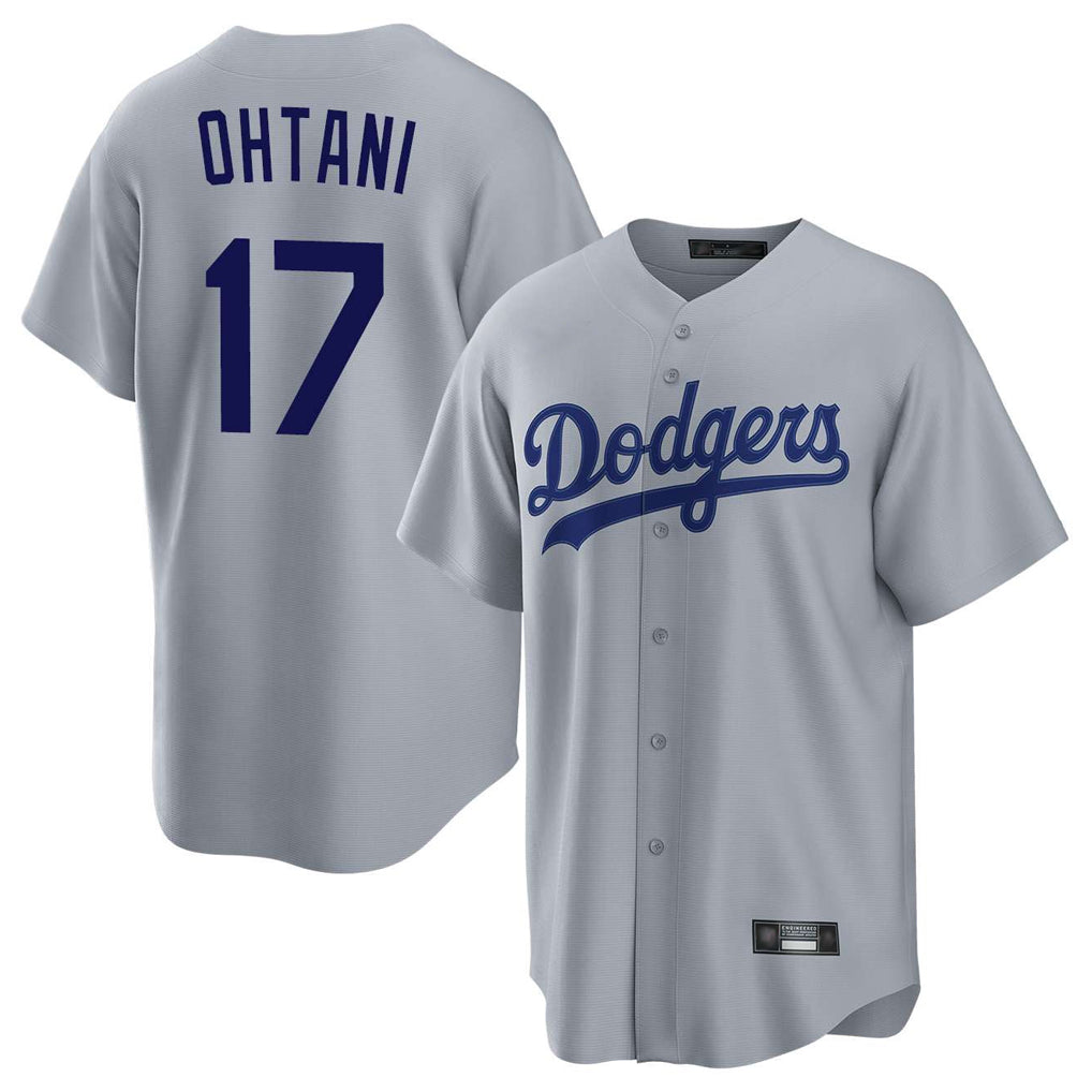 STECN LA.Dodgers #17 Shohei Ohtani Player Gray Game Stitched Jerseys