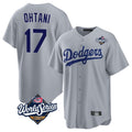 STECN LA.Dodgers #17 Shohei Ohtani Player Gray World Series Game Stitched Jerseys