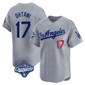 STECN LA.Dodgers #17 Shohei Ohtani Player Gray World Series Meet Limited Home Stitched Jerseys