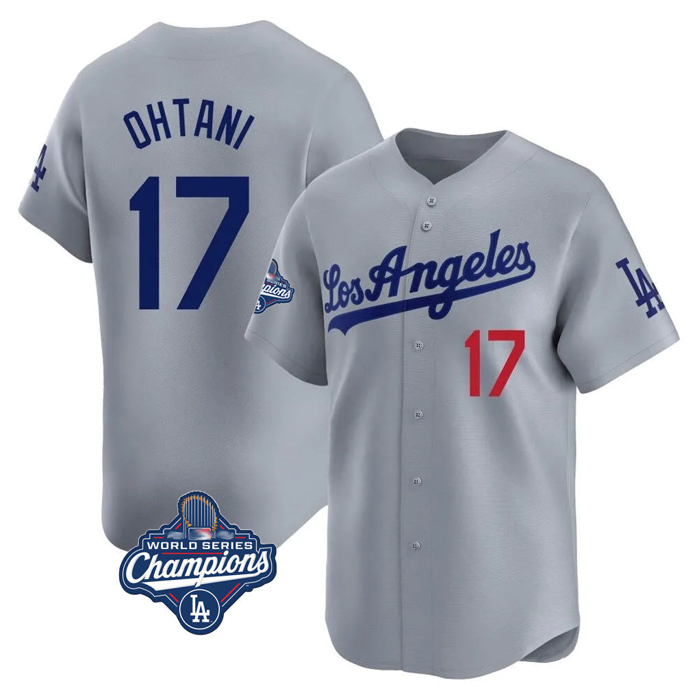 STECN LA.Dodgers #17 Shohei Ohtani Player Gray World Series Meet Limited Home Stitched Jerseys